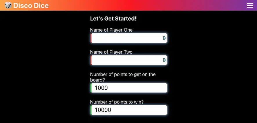 Screenshot of Disco Dice App