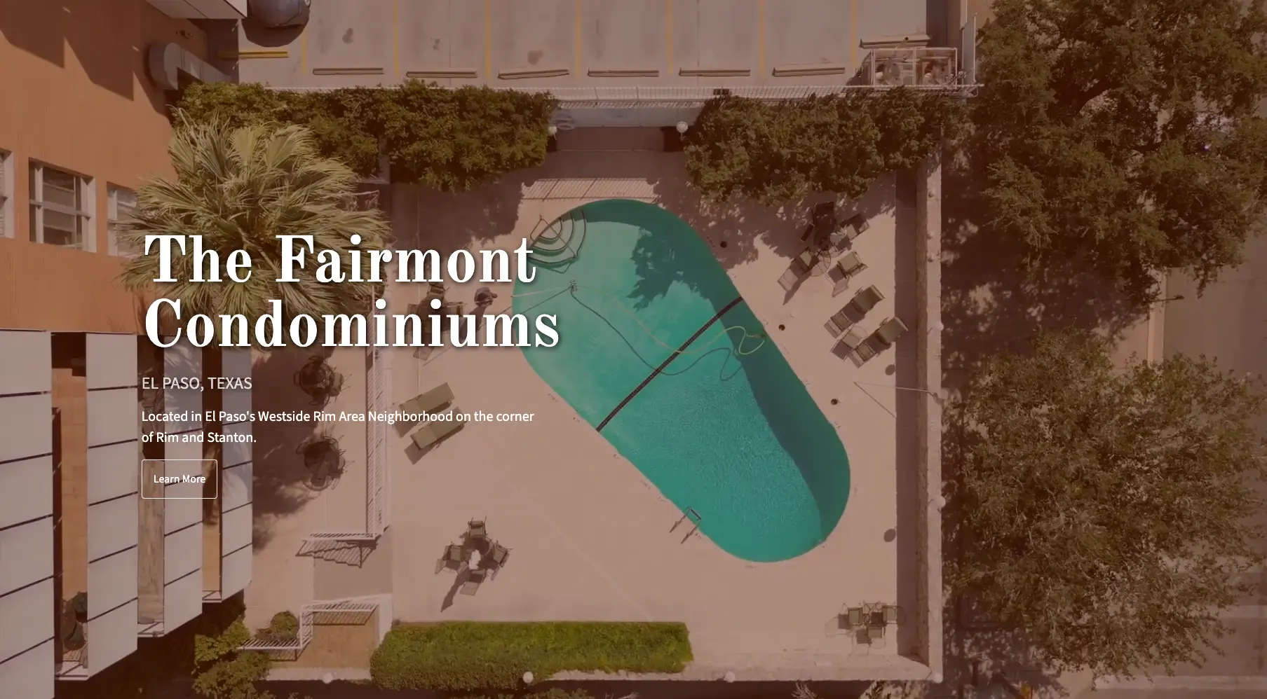 Screenshot of the Fairmont Condominium website
